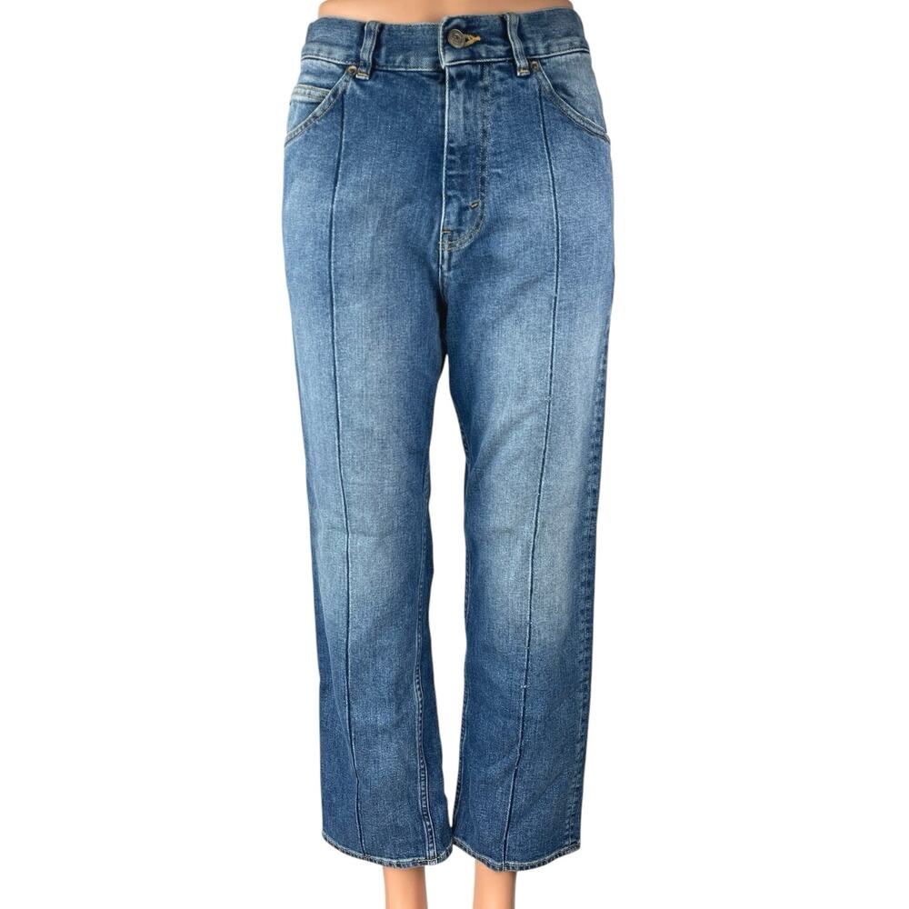 GGDB Golden Goose Women's Blue High Waisted Straight Cropped Denim Jeans Size 26